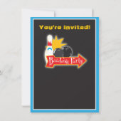 Glühen in den dunklen Bowling-Party Einladungen (Rückseite)