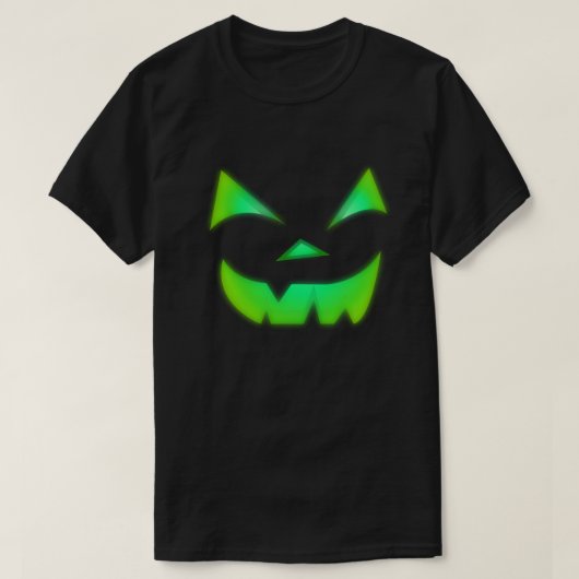 Glühen in der dunkelgrünen Kürbislaterne Pumpkin T-Shirt (Design vorne)