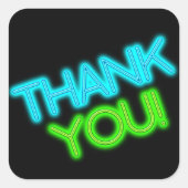 Glühen in der Dunkelheit Vielen Dank Quadratischer Aufkleber (Vorderseite)