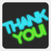 Glühen in der Dunkelheit Vielen Dank Quadratischer Aufkleber (Vorderseite)