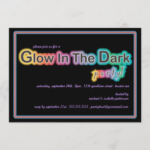 Glühen in der dunklen Blacklight Party Einladung