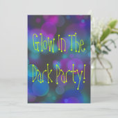 Glühen in der dunklen Geburtstagspartei Einladung (Stehend Vorderseite)