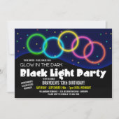 Glühen in der dunklen Geburtstagspartei Einladung (Vorderseite)