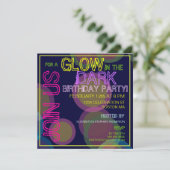 Glühen in der dunklen Geburtstagspartei Einladung (Stehend Vorderseite)