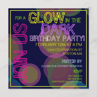 Glühen in der dunklen Geburtstagspartei Einladung