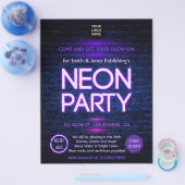 Glühen in der dunklen Neon Corporate Party Einladu Flyer (Einzeln)