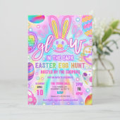 Glühen in der dunklen Neon Gefärbte Krawatte Oster Einladung (Stehend Vorderseite)