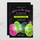 Glühen in der Dunklen Ostereierjagd Einladung (Vorne/Hinten)