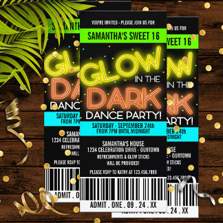 Glühen in der dunklen Süße 16 Party Einladung
