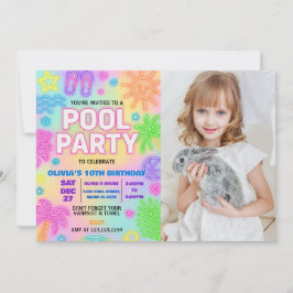 Glühen in der Party Einladung des Dunklen Pools