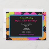 Glühen in der Party Einladung des dunklen Spritzer (Rückseite)