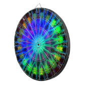 Glühen in die dunkle Kaleidoskopkunst Dartscheibe (Vorderseite rechts)