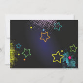 Glühen in dunkler Birthday Neon Party Foto Farbe Einladung (Rückseite)