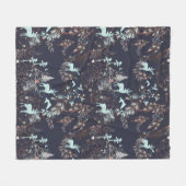 Glühen in dunkles Natur boho Stammes- Muster Fleecedecke (Vorderseite (Horizontal))