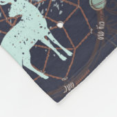 Glühen in dunkles Natur boho Stammes- Muster Fleecedecke (Ecke)