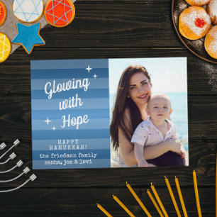 Glühen mit Hope Hanukkah Foto-Karte Einladung