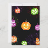 Glühen Sie im dunkelneonischen Party Pumpkin Carvi Einladung (Rückseite)