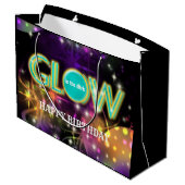 Glühen Sie in das aquamarine Große Geschenktüte (Rückseite Schrägansicht)