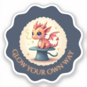 Glühen Sie sich selbst - Niedlicher Drachensticker Aufkleber (Vorderseite)