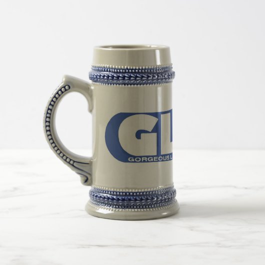 GLÜHEN Stein-Blau-Logo Bierglas (Links)