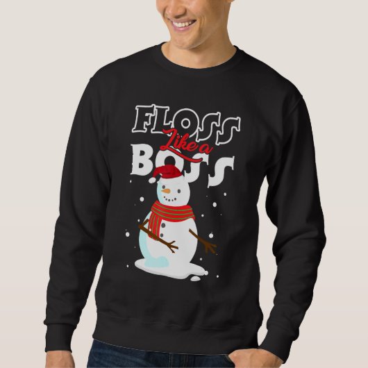 Glühen wie ein Boss Schneemann Weihnachten 4 Sweatshirt (Vorderseite)