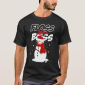 Glühen wie ein Boss Snowman Flossen Weihnachten T-Shirt (Vorderseite)
