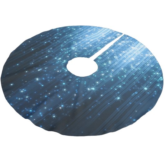 Glühend Abstrakt: Illuminierte Hintergrundkunst. Polyester Weihnachtsbaumdecke (Schrägansicht)