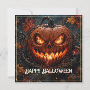 Glühendäugiger Kürbis Frohes Halloween Herbst