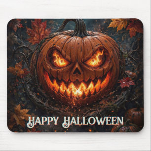 Glühendäugiger Kürbis Frohes Halloween Herbst Mousepad