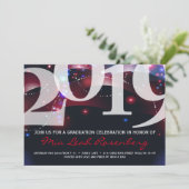 Glühende Abschluss-Einladung-Klasse 2019 Einladung (Stehend Vorderseite)