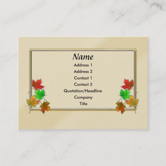 Glühende Ahorn-Blätter Visitenkarte (Vorderseite)