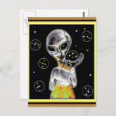 Glühende Alien - Postkarte (Vorne/Hinten)