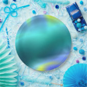 Glühende Aqua-Papierplatte Pappteller (Party)