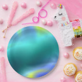 Glühende Aqua-Papierplatte Pappteller (Party)