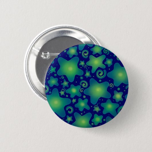 Glühende Aquarellgalaxie Button (Vorne & Hinten)