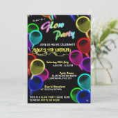 Glühende Balloons glatte Party Einladungen (Stehend Vorderseite)