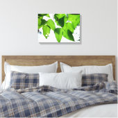 Glühende Birke-Blätter Stretched Canvas Print Leinwanddruck (Insitu (Schlafzimmer))
