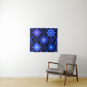 Glühende blaue Lila, blühende Abstrakte Tapisserie Wandteppich (Beispiel (Horizontal))