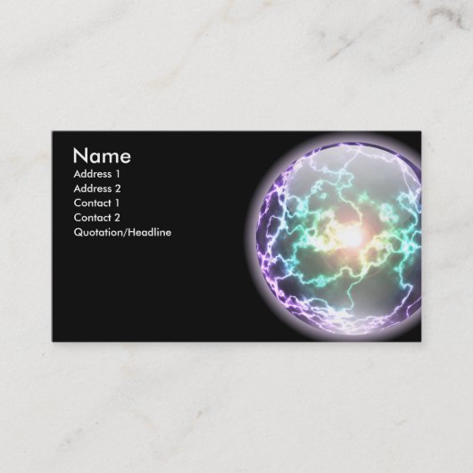 Glühende Blitz-Ball-Karte Visitenkarte (Vorderseite)