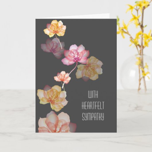 Glühende Blume auf grauem Beileid Karte (Gelbe Blume)