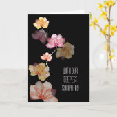 Glühende Blume auf schwarzem Beileid Karte (Gelbe Blume)