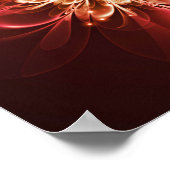 Glühende Blume Fraktal Glitzern Rot Poster (Ecke)
