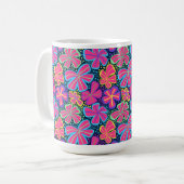 Glühende Blume 🌸 Kaffee Tasse 15oz (Vorderseite Links)