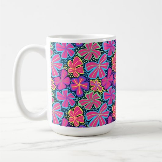 Glühende Blume 🌸 Kaffee Tasse 15oz (Links)