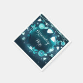 Glühende Blume Night Garden Hochzeit Empfang Serviette (Ecke)