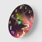 Glühende Blume und Schnörkel: Wall Clock Runde Wanduhr (Winkel)