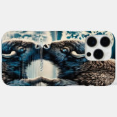 Glühende Buffaloge Amid Cosmic Reflections Case-Mate iPhone Hülle (Rückseite (Horizontal))