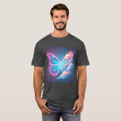 Glühende Butterfly Liebe Mens Tshirt (Vorne ganz)