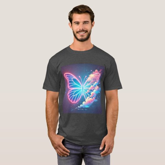 Glühende Butterfly Liebe Mens Tshirt (Vorne ganz)
