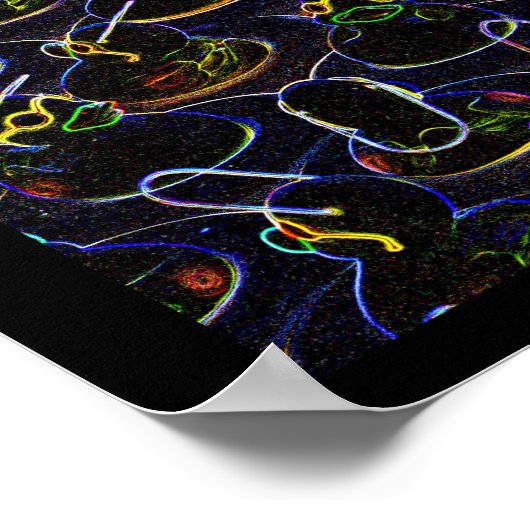 Glühende Coole Kautschukente mit Farbdruck Poster (Ecke)